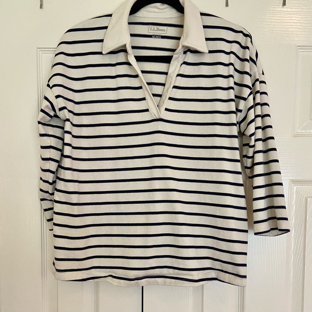 LL Bean Johnny collar 3/4 sleeve
